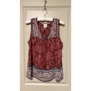 Knox Rose Top Blouse Womens Size Large Boho Floral Flowy